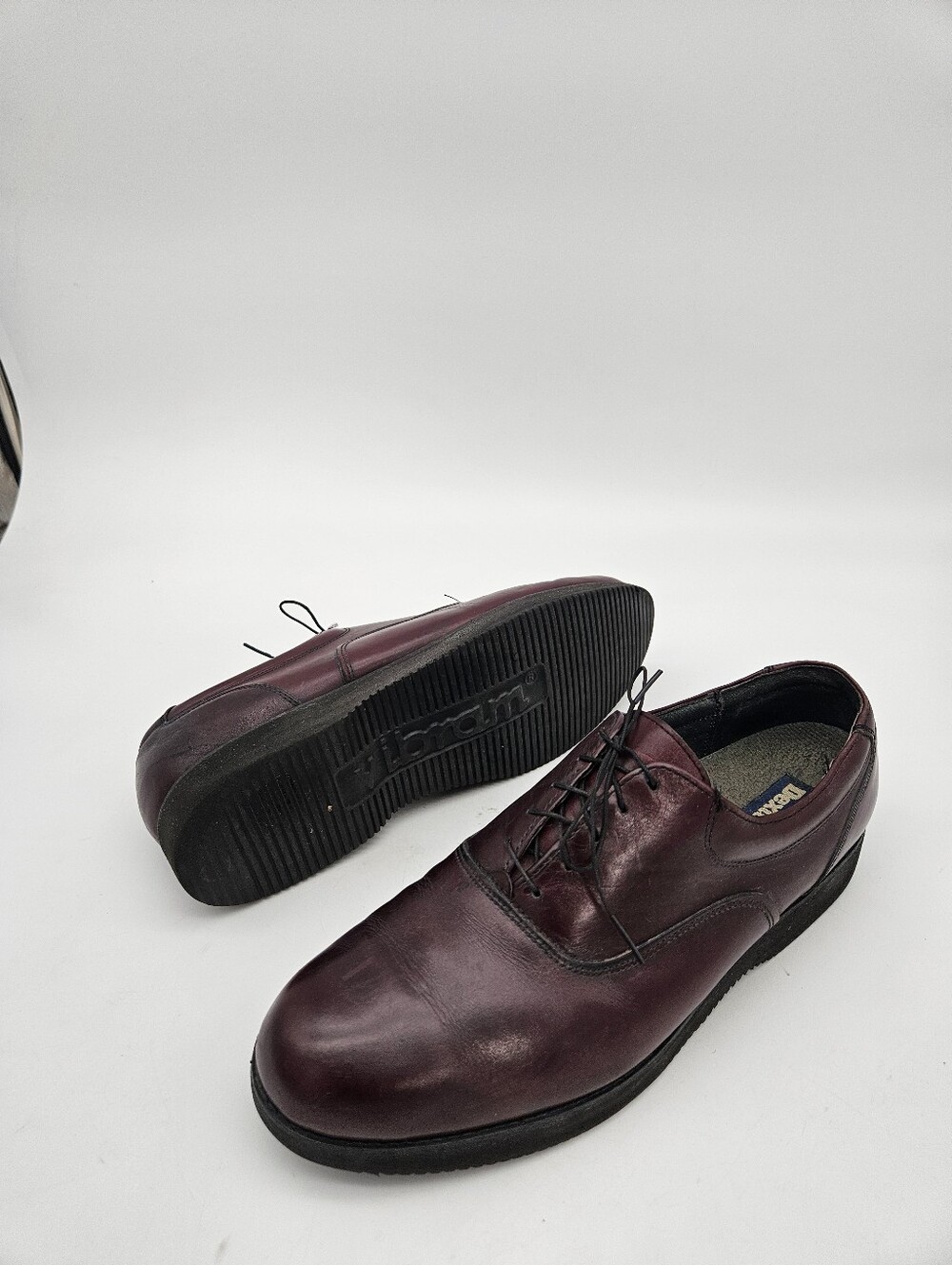 DEXTER Oxford Burgundy Leather Shoes Vibram Sole Sz 13M